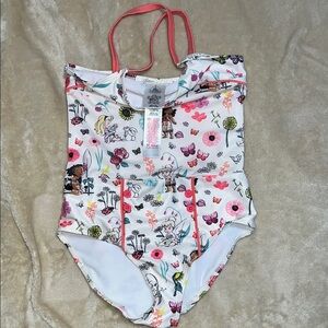 Disney store Princess Girls' Swimsuit with Floral Design